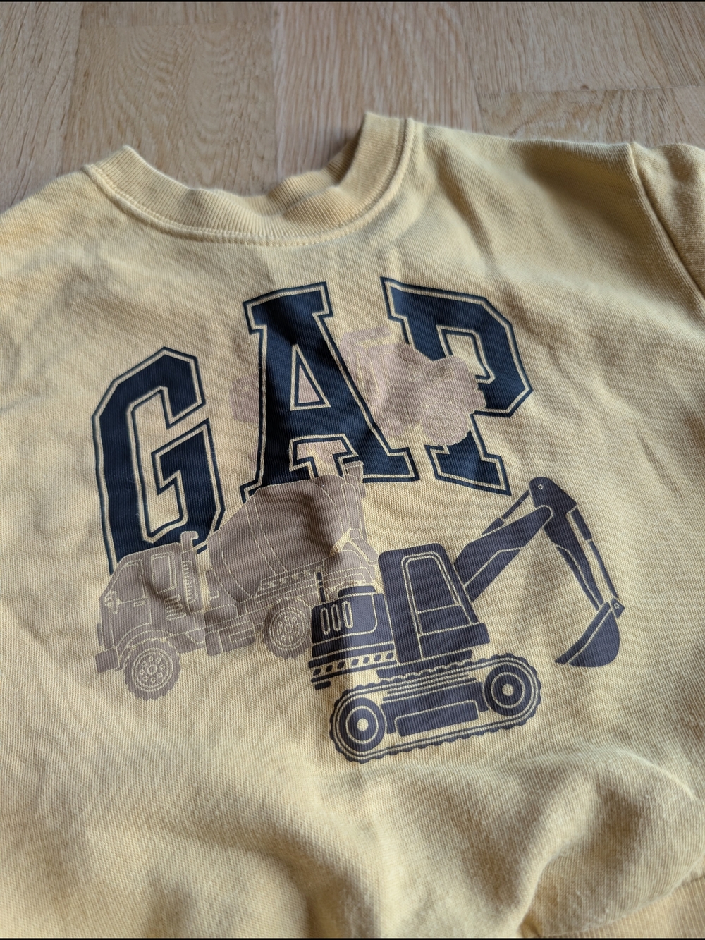 GAP Yellow Boys Sweatshirt with Excavator Graphic